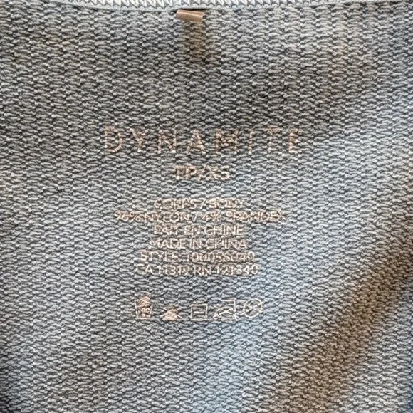 Dynamite Light Blue Ribbed V-Neck Tank Top - Picture 2 of 2